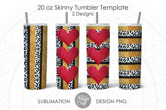 Leopard print glitter tumbler