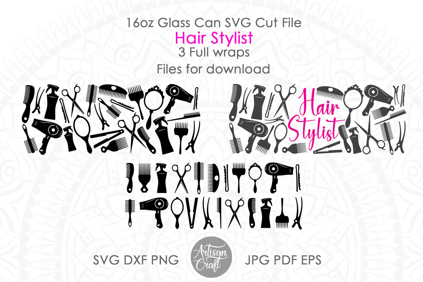 Can Glass SVG for Hair stylist