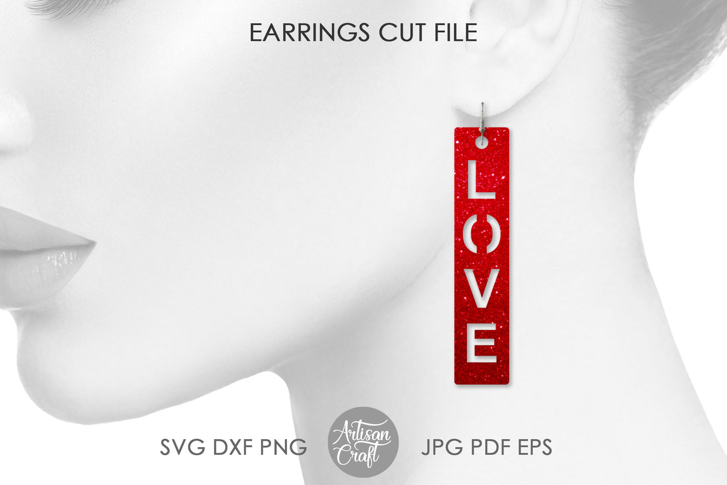 FREE SVG - Love Script Earrings