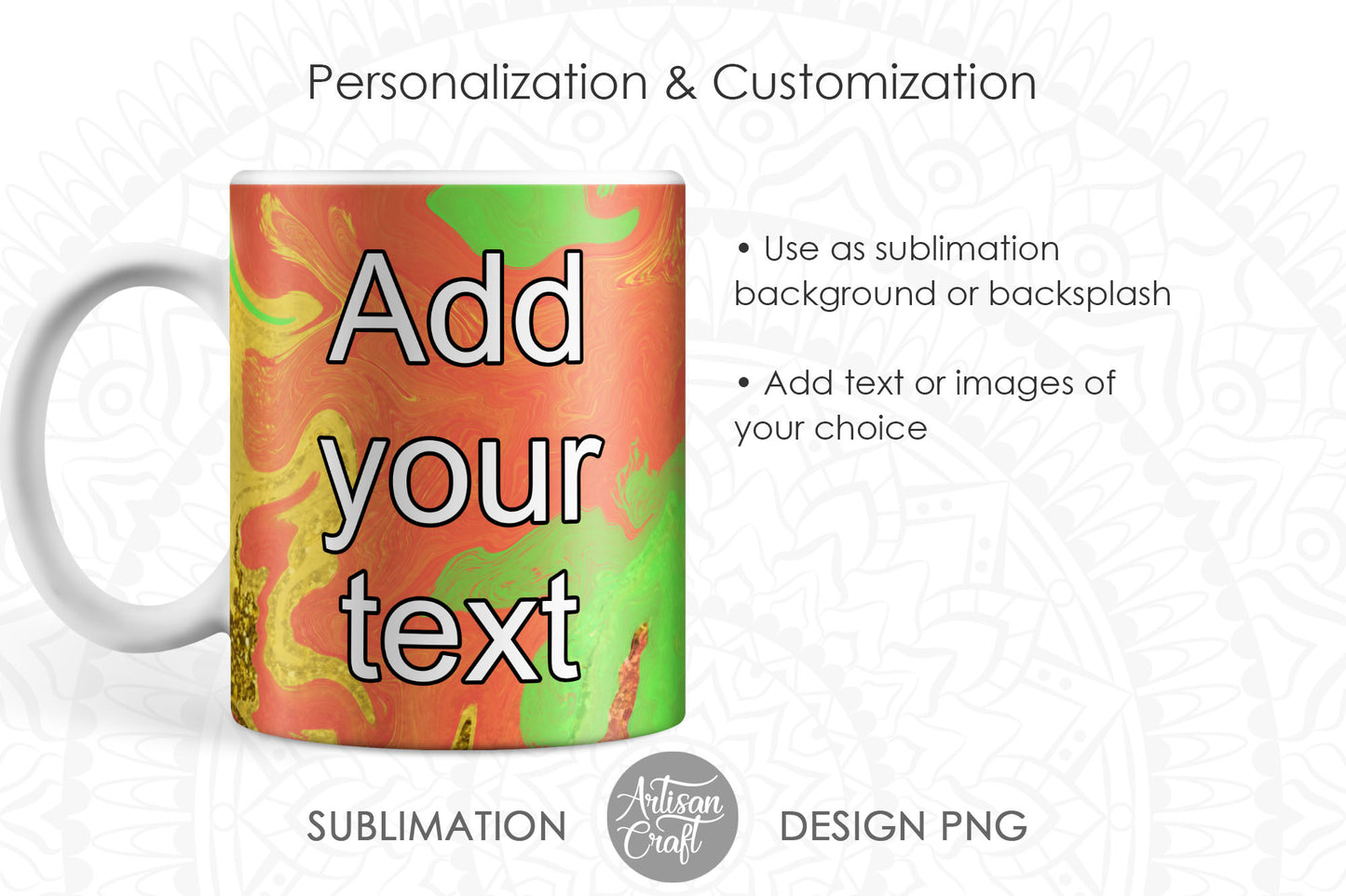 Sublimation designs for mugs in red, green and gold glitter