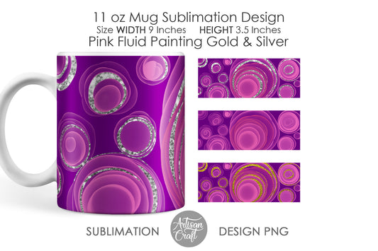 11 oz Mug sublimation PNG with alcohol ink art