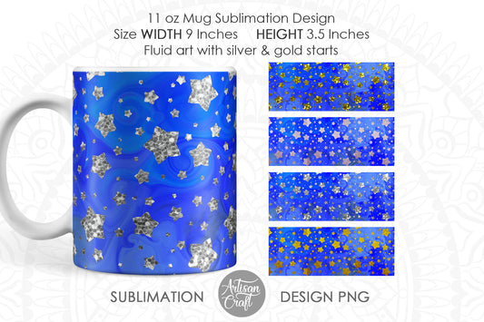 Star mug sublimation designs