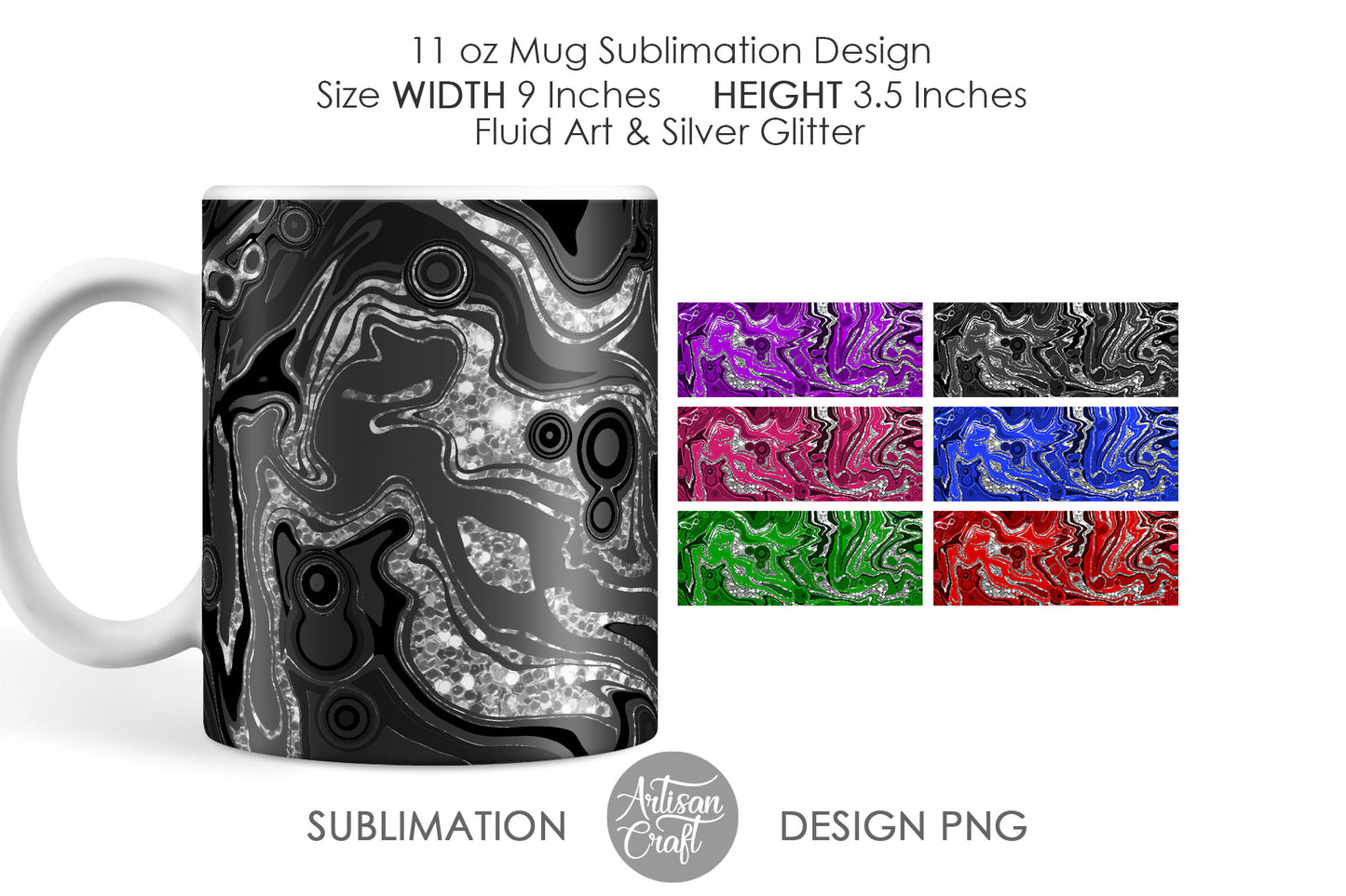 Fluid art 11 oz Mug sublimation PNG