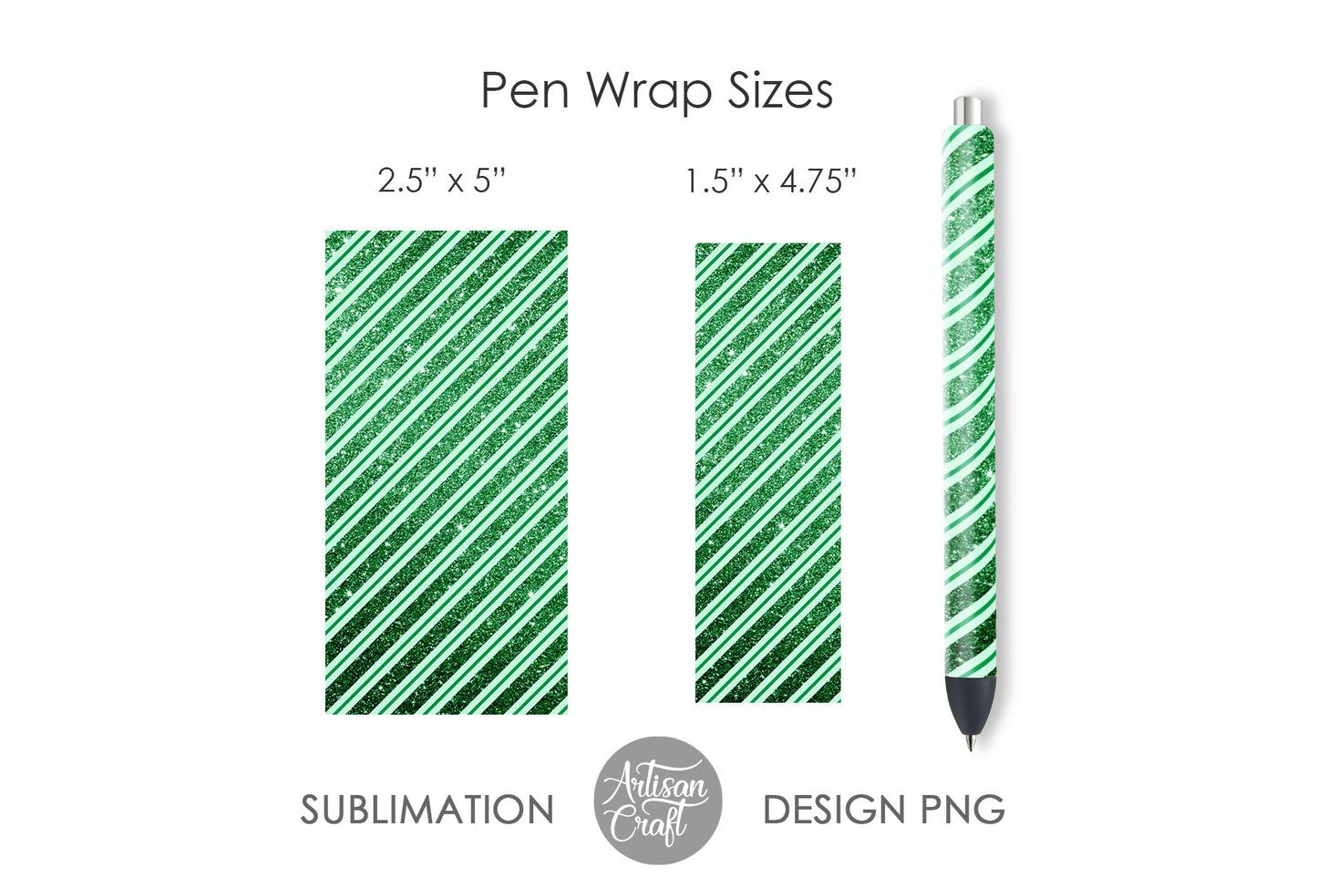 Christmas sublimation PNG bundle with Green candy cane stripes