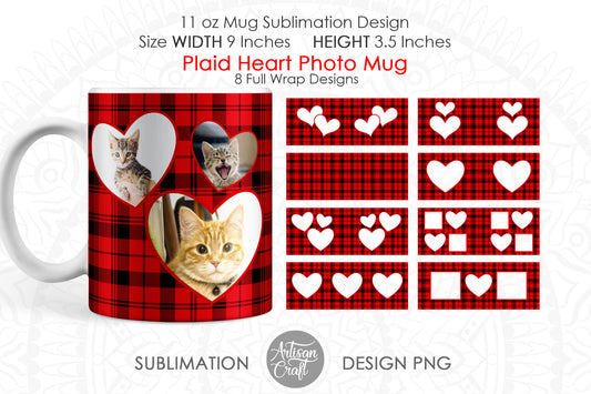Photo mug designs with plaid for 11oz
