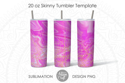 Pink glitter tumbler sublimation PNG