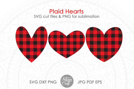 Buffalo plaid heart SVG PNG