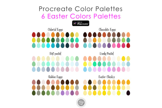 Easter Procreate color palette with Easter themes