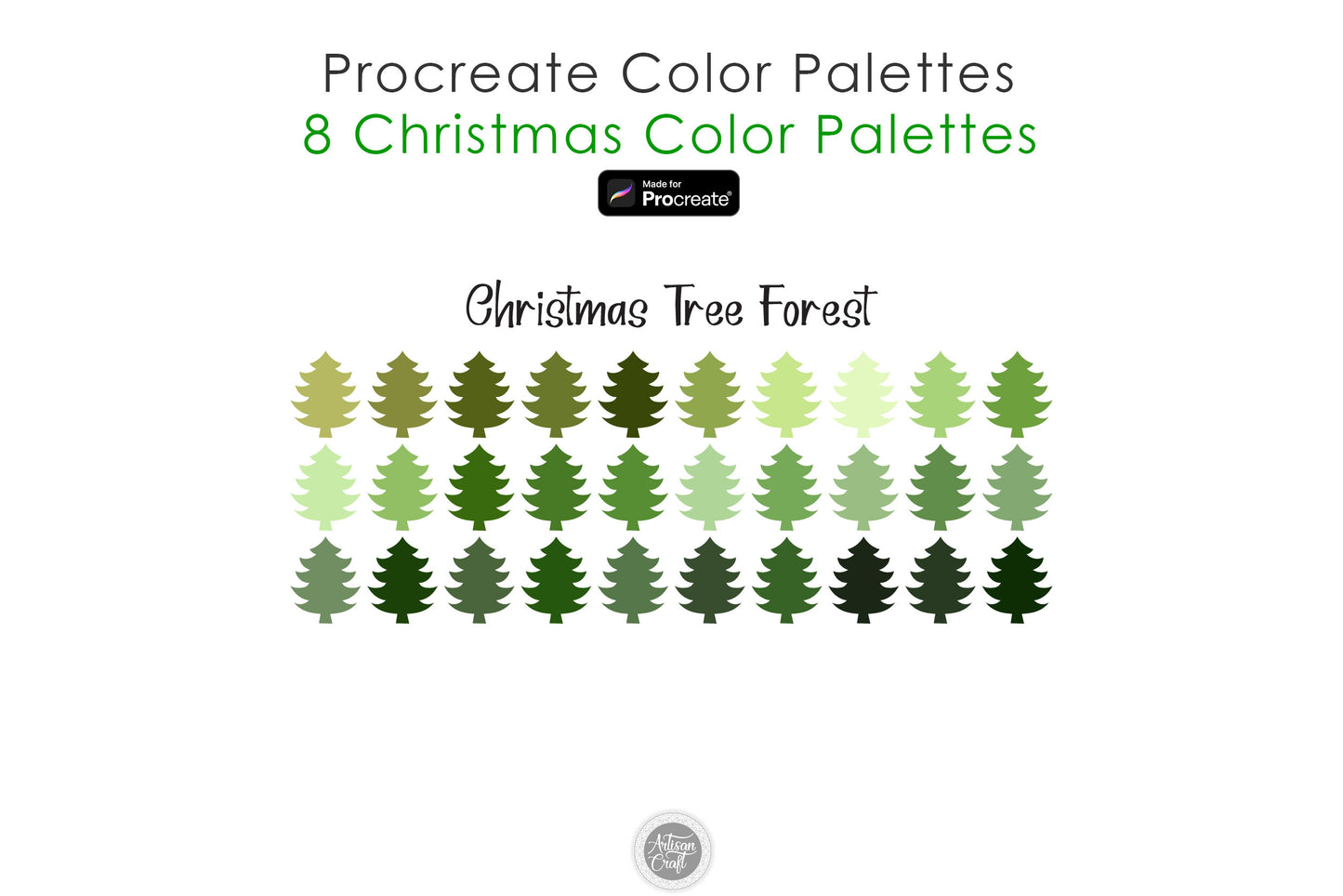 Procreate color palette for Christmas
