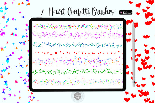 Procreate brushes heart confetti
