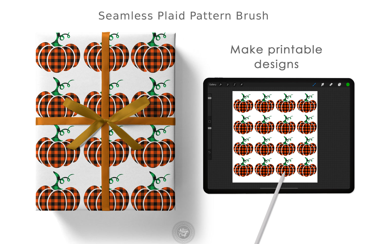 Plaid procreate brush, plaid seamless pattern