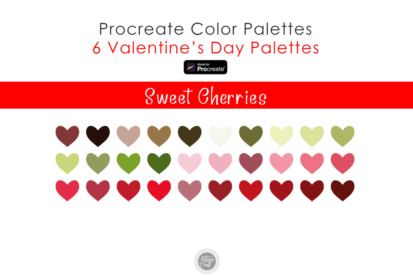 Procreate color palette for Valentine