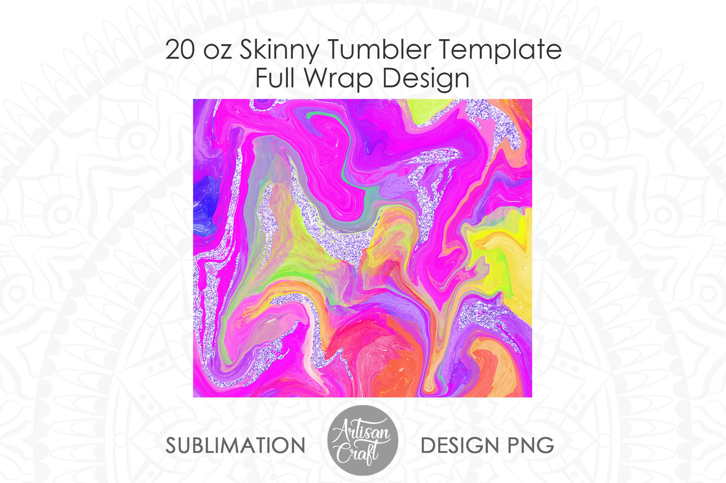 Tumbler sublimation design in multicolor