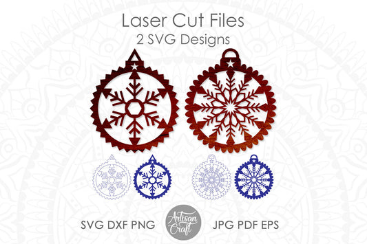 Snowflake Christmas ornament SVG