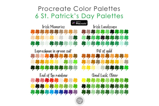 St Patrick's Day color palette | Procreate palette