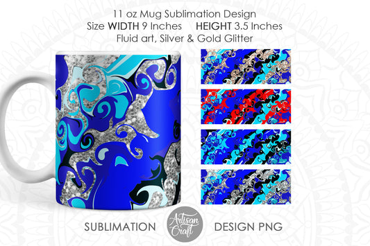 11oz Mug design template with alcohol ink
