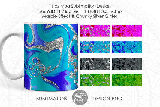 Sublimation 11oz mug design with fluid art