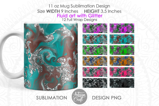 11oz mug Sublimation designs with fluid art