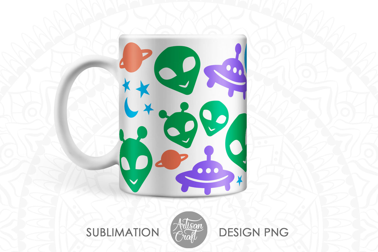 Alien mug sublimation designs for 11oz