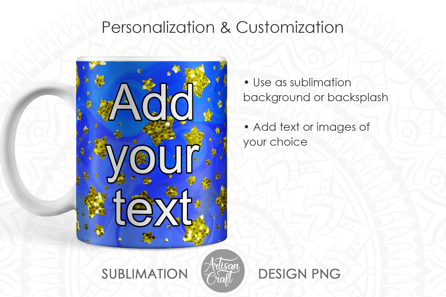 Star mug sublimation designs