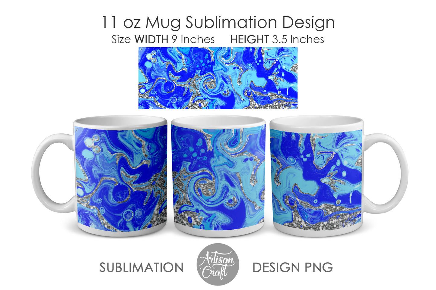 11oz Mug sublimation PNG with acrylic pour art
