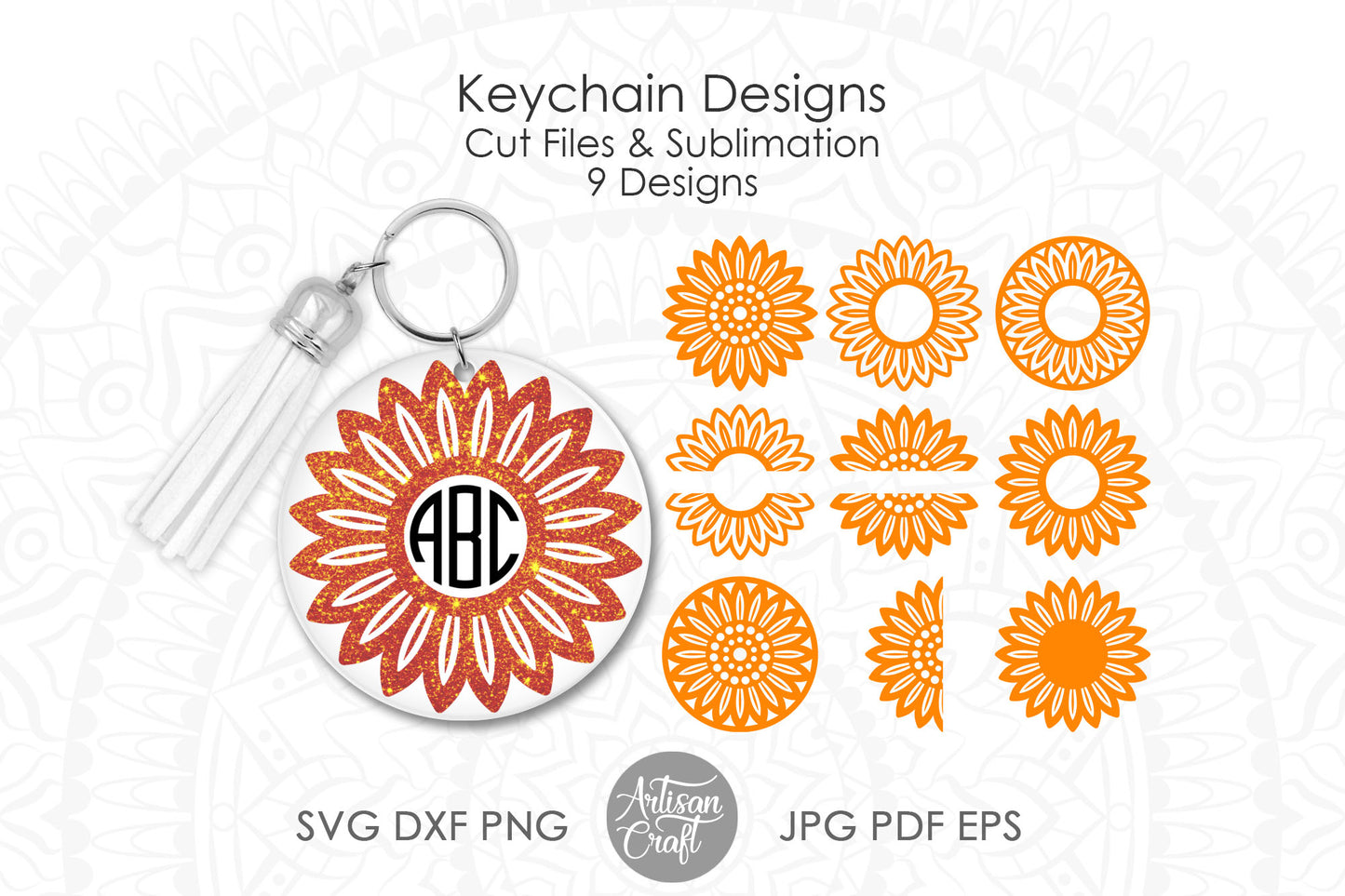 Sunflower keychain SVG