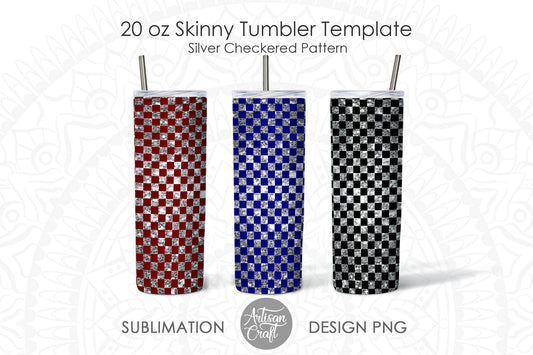 Tumbler sublimation with checkered pattern