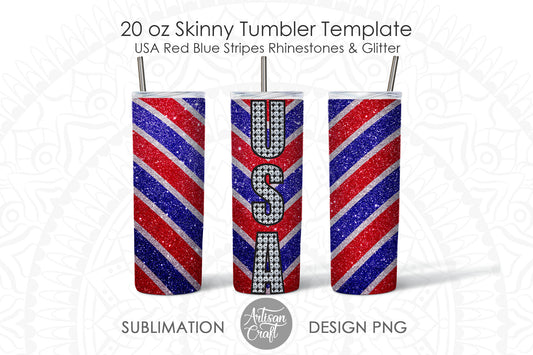 Patriotic tumbler PNG with USA flag colors
