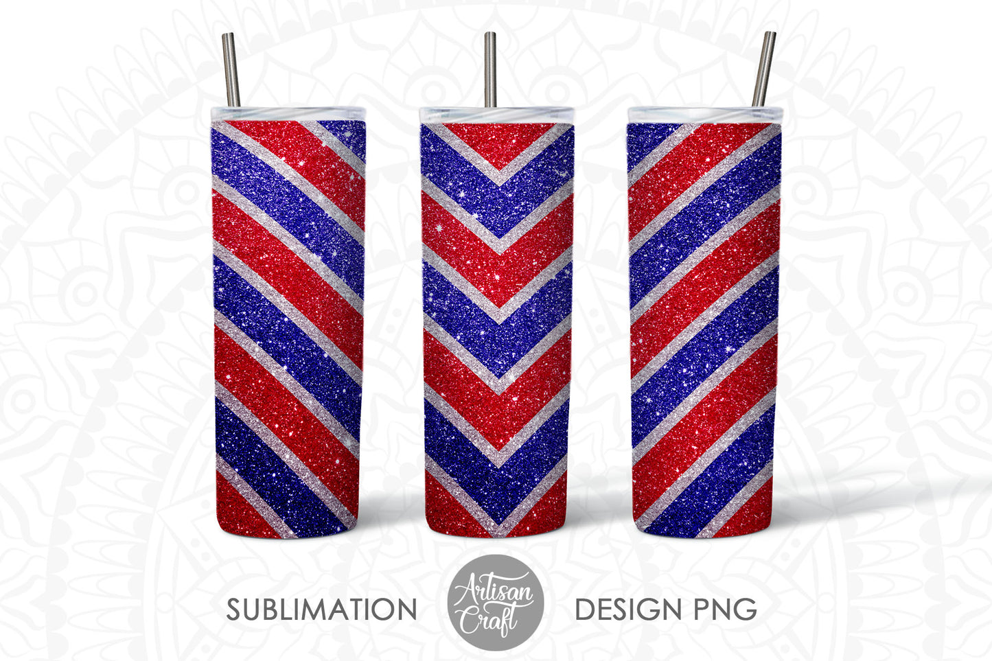 Patriotic tumbler PNG with USA flag colors