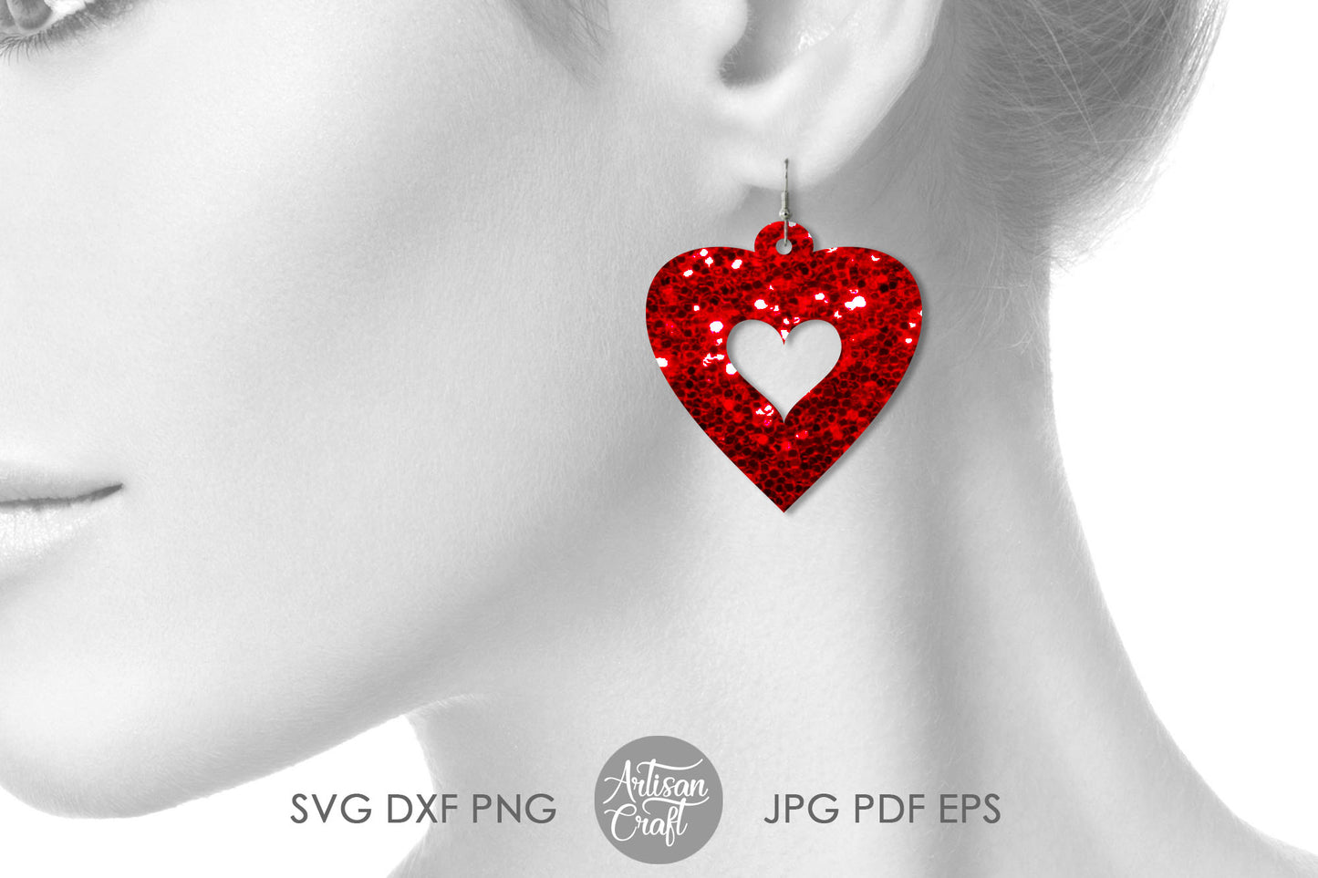 FREE SVG - Heart Earrings SVG